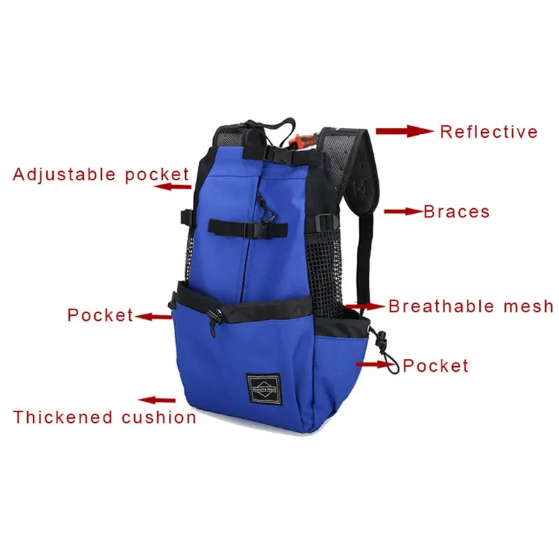 Durable Nylon Dog Carrier Backpack β Breathable Travel Bag for Pets PawsMagics